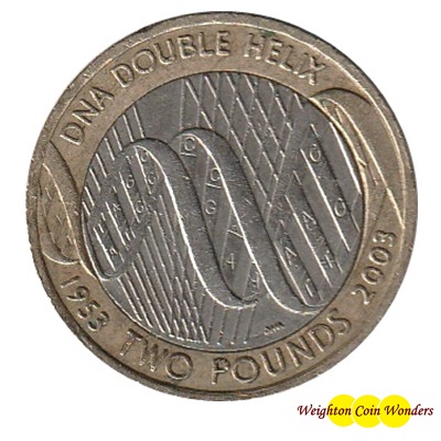 2003 £2 Coin - 50th Anniversary of the Discovery of DNA - Click Image to Close